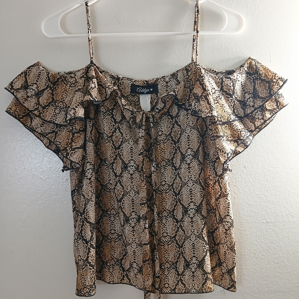 Snake Print Off-Shoulder Top